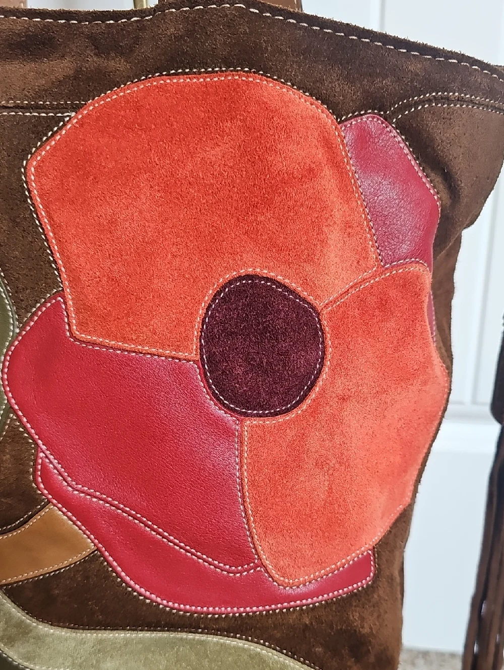 RARE Vintage 2006 Coach Limited Edition "Poppy for Peace" Suede Tote 9259 - EUC - Picture 5 of 15